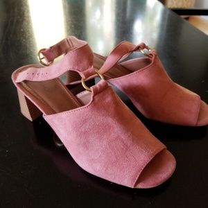 Pink, suede sandals